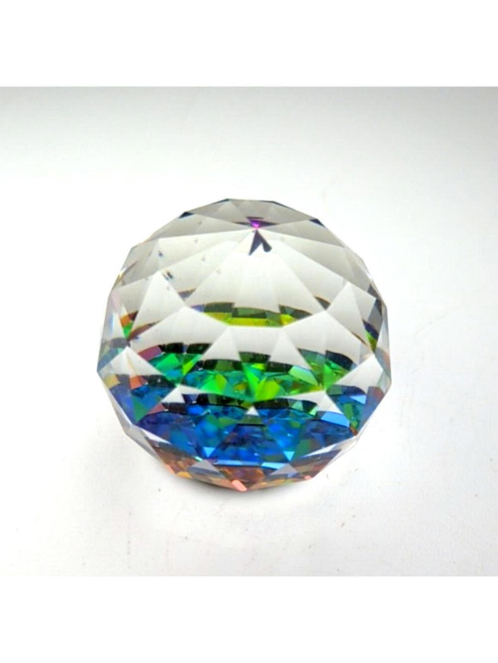 VTG Swarovski K9Crystal Vitrail Medium Round Prismatic Paperweight Rainbow Facet - Picture 4 of 12